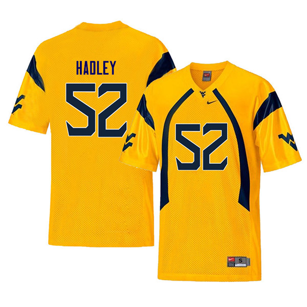 Men #52 J.P. Hadley West Virginia Mountaineers Throwback College Football Jerseys Sale-Yellow - Click Image to Close
